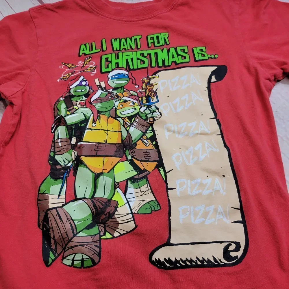 Ninja Turtle Christmas shirt S5/6